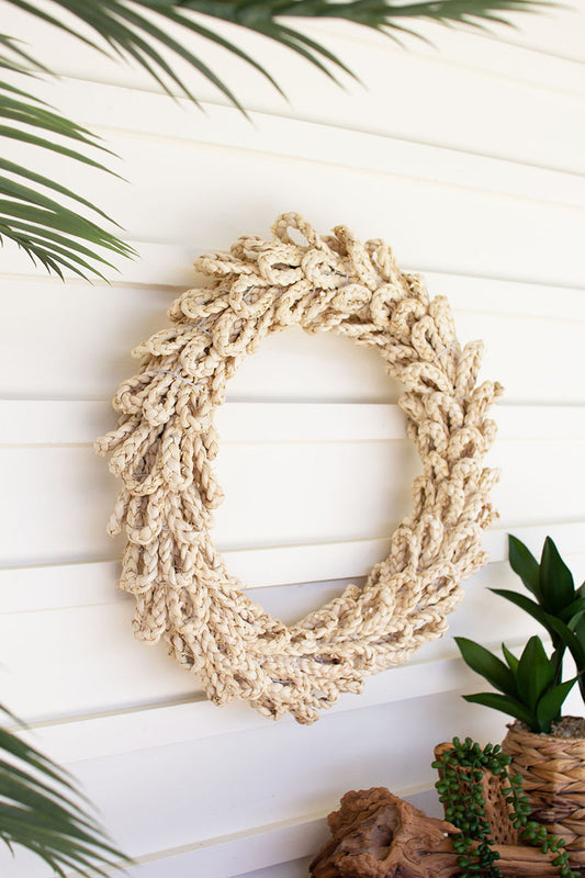Woven Seagrass Rope Wreath (Min 2) By Kalalou | Ornaments | Modishstore