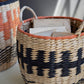 Woven Seagrass Baskets - Burnt Orange And Black Set Of 2 By Kalalou | Bins, Baskets & Buckets | Modishstore - 2