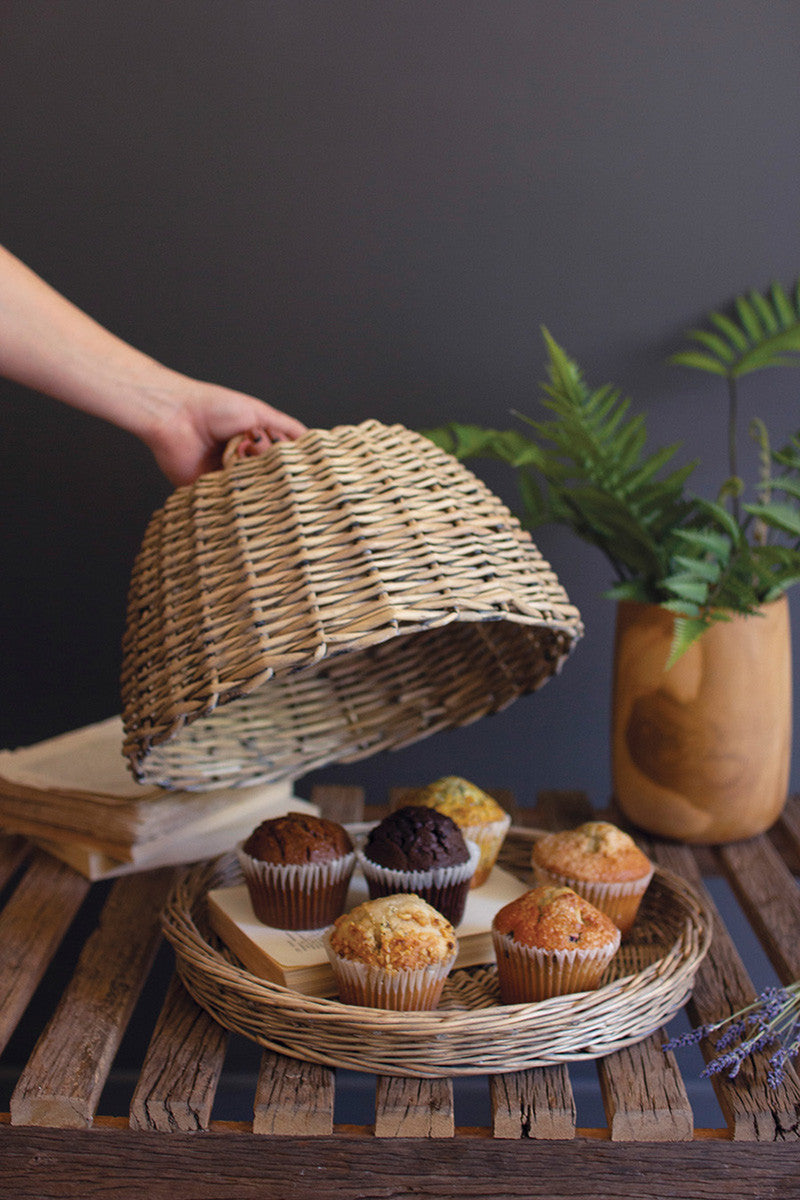 Woven Rattan Dome With Base (Min 2) By Kalalou | Trays | Modishstore - 4