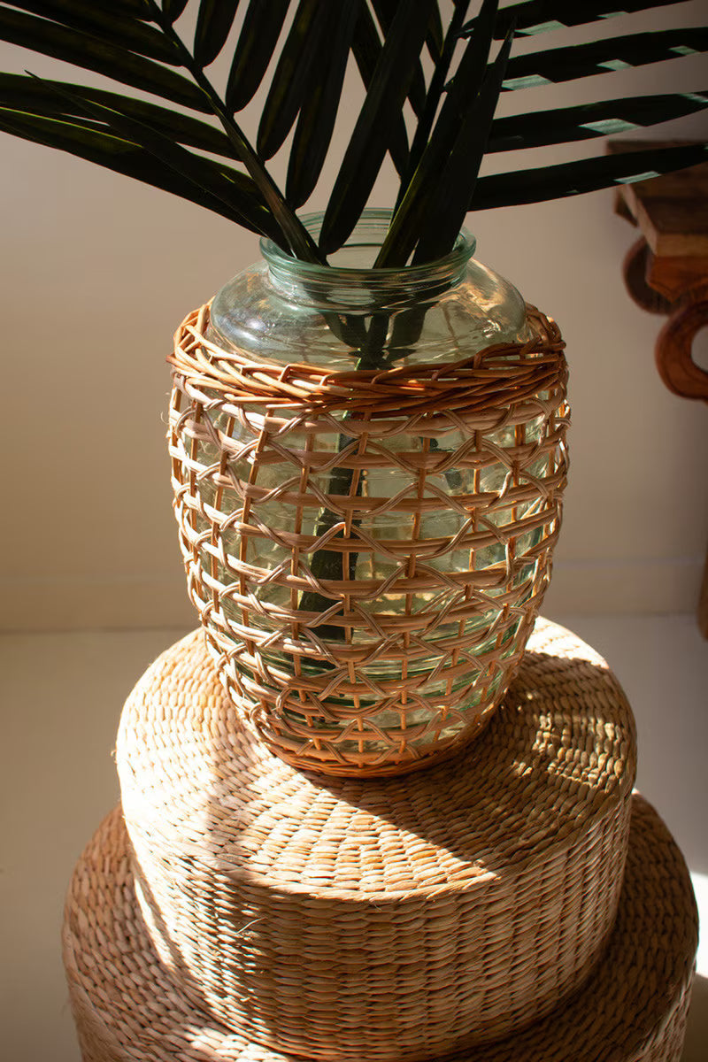 Willow Wrapped Glass Vessel By Kalalou