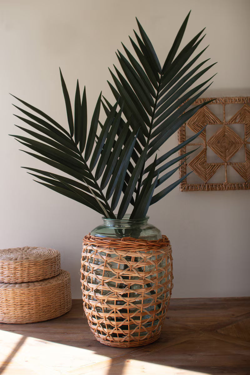 Willow Wrapped Glass Vessel By Kalalou