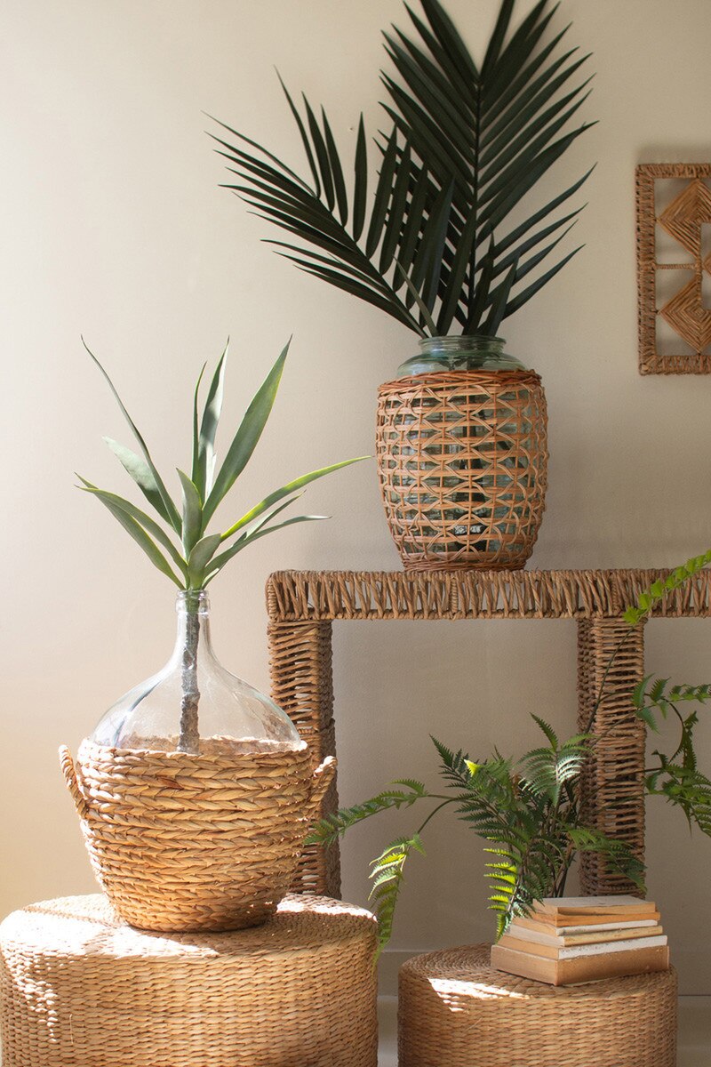 Willow Wrapped Glass Vessel By Kalalou