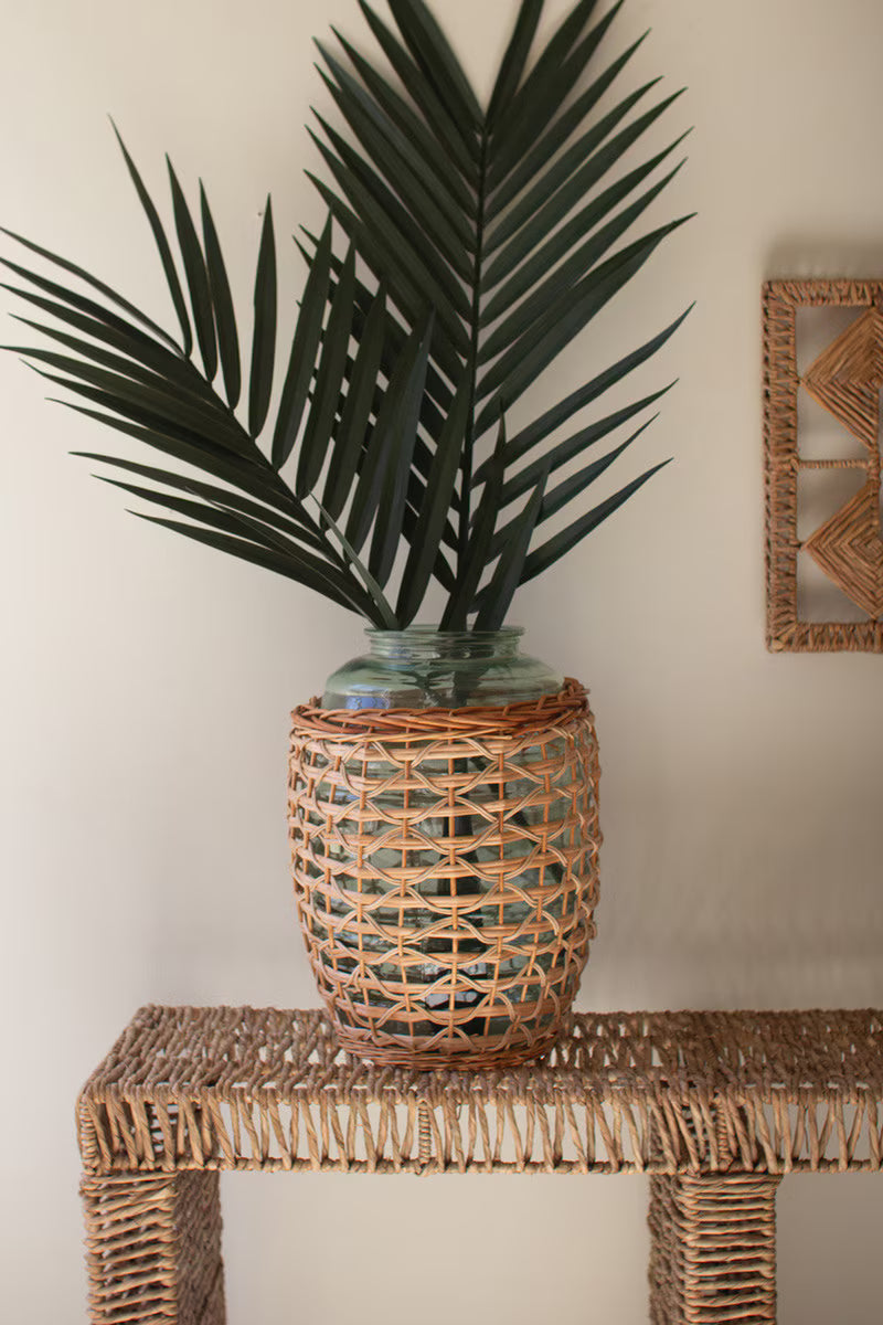 Willow Wrapped Glass Vessel By Kalalou