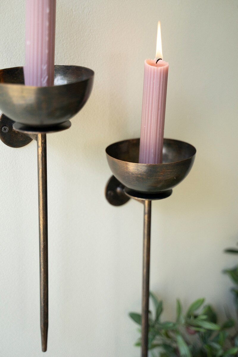 Set Of Two Metal Wall Taper Candle Holders - Thumbnail 3
