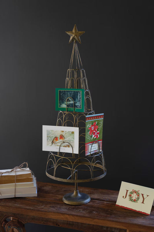 Metal Christmas Tree Card Holder By Kalalou