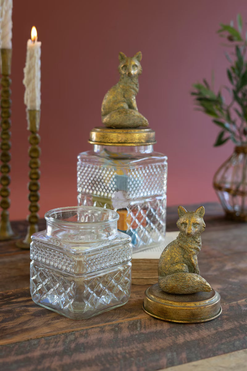 Set Of Two Fox Canisters By Kalalou
