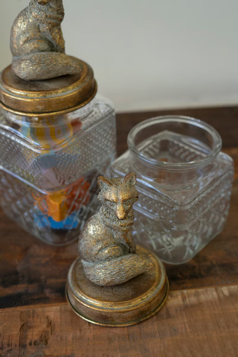 Set Of Two Fox Canisters By Kalalou