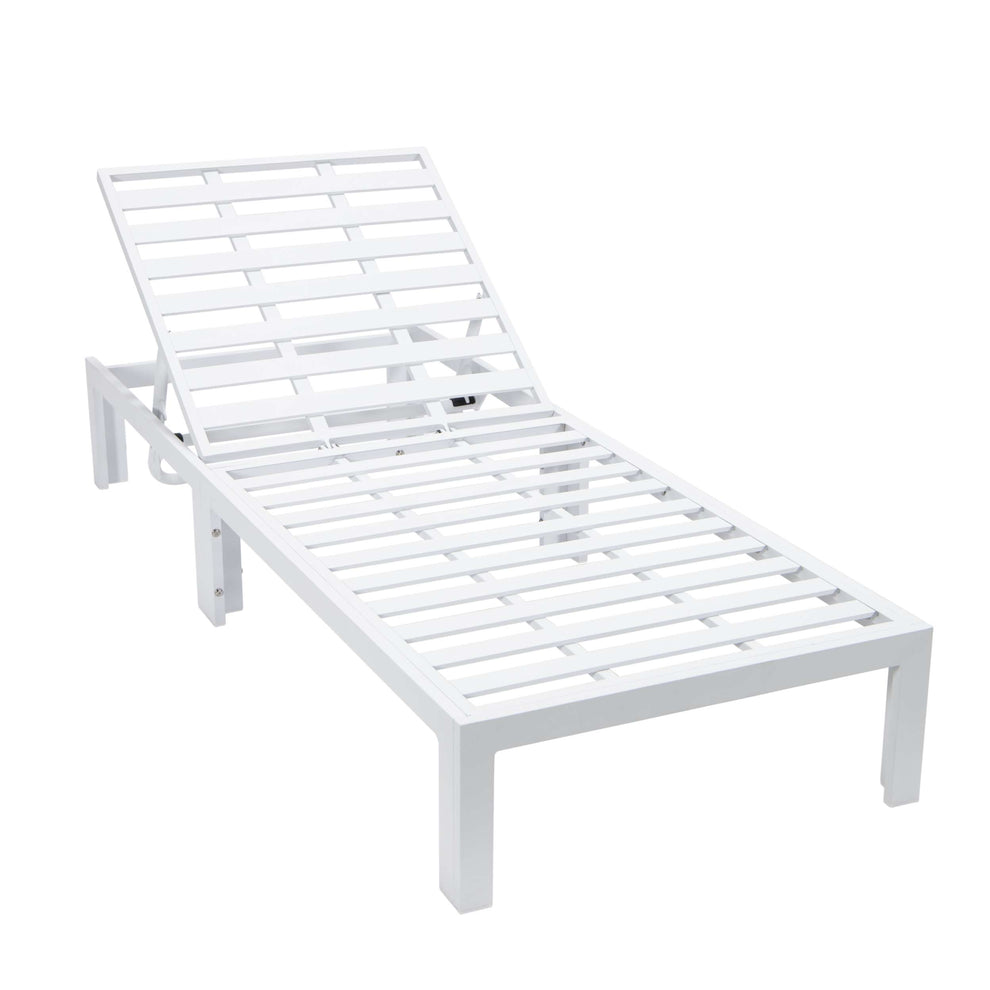 LeisureMod Chelsea Modern Outdoor White Chaise Lounge Chair Set of 2 With Side Table & Cushions | Outdoor Chaise Lounges | Modishstore - 14