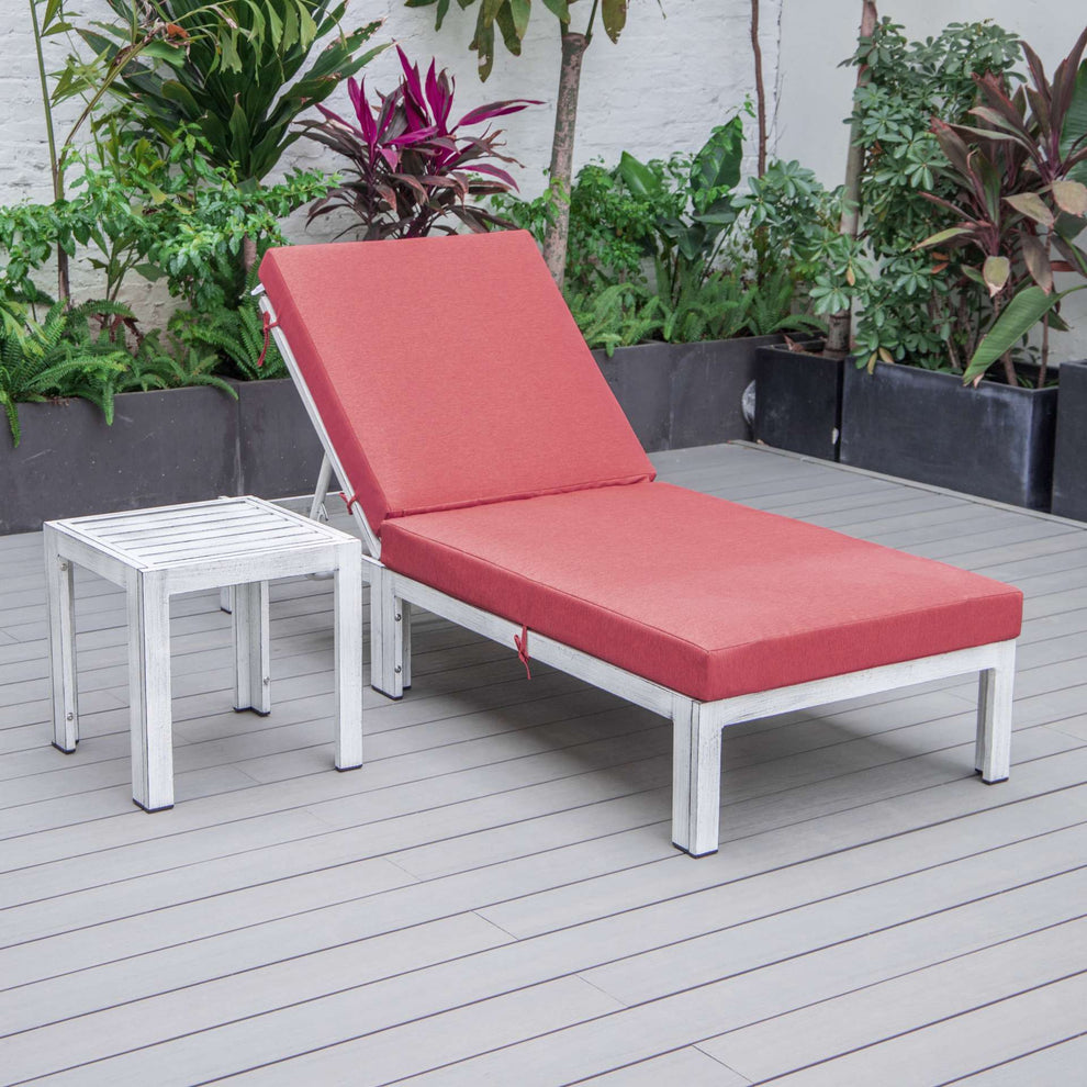LeisureMod Chelsea Modern Outdoor Weathered Grey Chaise Lounge Chair With Side Table & Cushions | Outdoor Chaise Lounges | Modishstore - 17