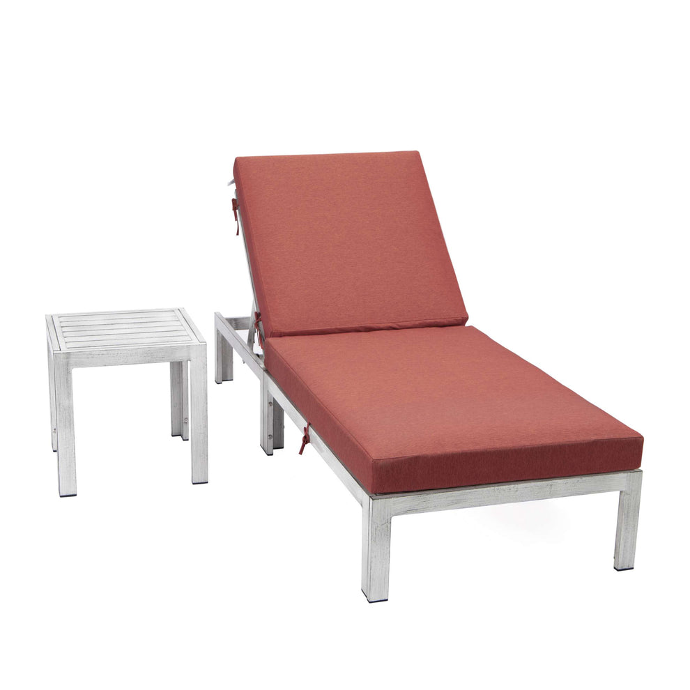 LeisureMod Chelsea Modern Outdoor Weathered Grey Chaise Lounge Chair With Side Table & Cushions | Outdoor Chaise Lounges | Modishstore - 25