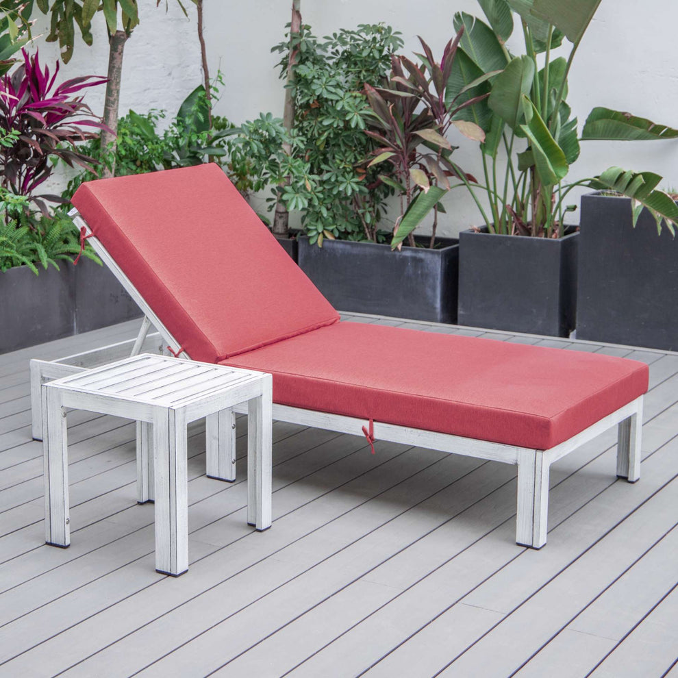 LeisureMod Chelsea Modern Outdoor Weathered Grey Chaise Lounge Chair With Side Table & Cushions | Outdoor Chaise Lounges | Modishstore - 18