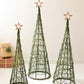 Set Of Three Christmas Topiaries - Green With Natural Star By Kalalou | Christmas Trees | Modishstore - 4