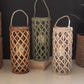 Set Of Three Short Willow Lanterns With Glass Inserts - One Each Color By Kalalou