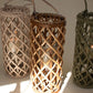 Set Of Three Short Willow Lanterns With Glass Inserts - One Each Color By Kalalou