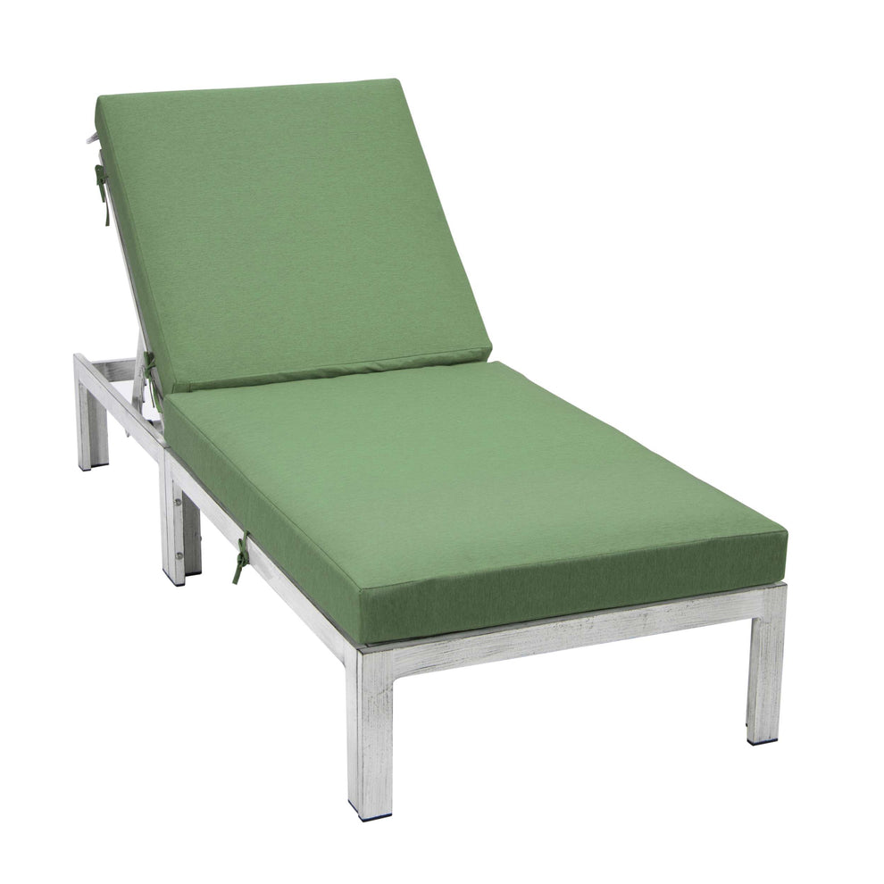 LeisureMod Chelsea Modern Outdoor Weathered Grey Chaise Lounge Chair With Cushions | Outdoor Chaise Lounges | Modishstore - 4