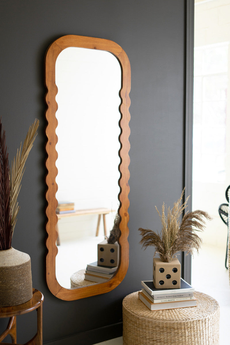Natural Wood Framed Full Length Mirror By Kalalou | Mirrors | Modishstore - 2
