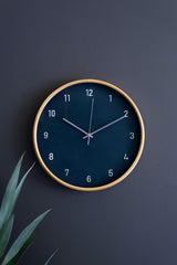 Black Faced Wall Clock With Metal Frame By Kalalou
