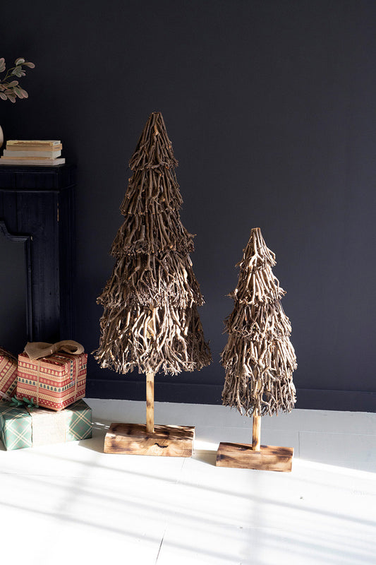 Paulownia Branch Christmas Trees Set Of 2 By Kalalou | Christmas Trees | Modishstore
