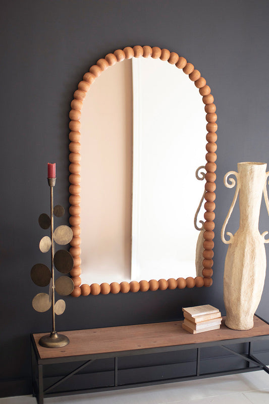 Wooden Ball Arched Mirror By Kalalou | Mirrors | Modishstore