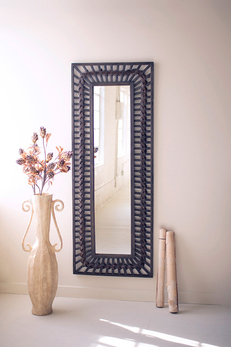 Large Rectangle Bamboo Framed Mirror By Kalalou | Mirrors | Modishstore