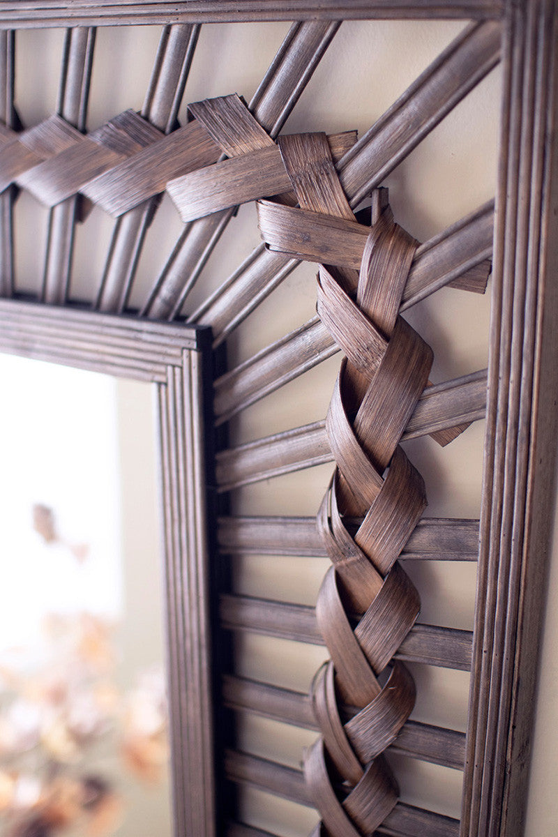 Large Rectangle Bamboo Framed Mirror By Kalalou | Mirrors | Modishstore - 2