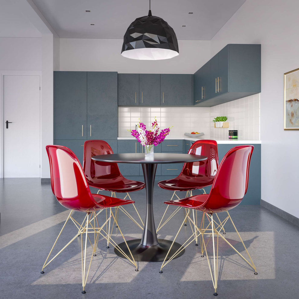 LeisureMod Cresco Molded Eiffel Side Chair with Gold Base - CR19TBLG | Dining Chairs | Modishstore - 9