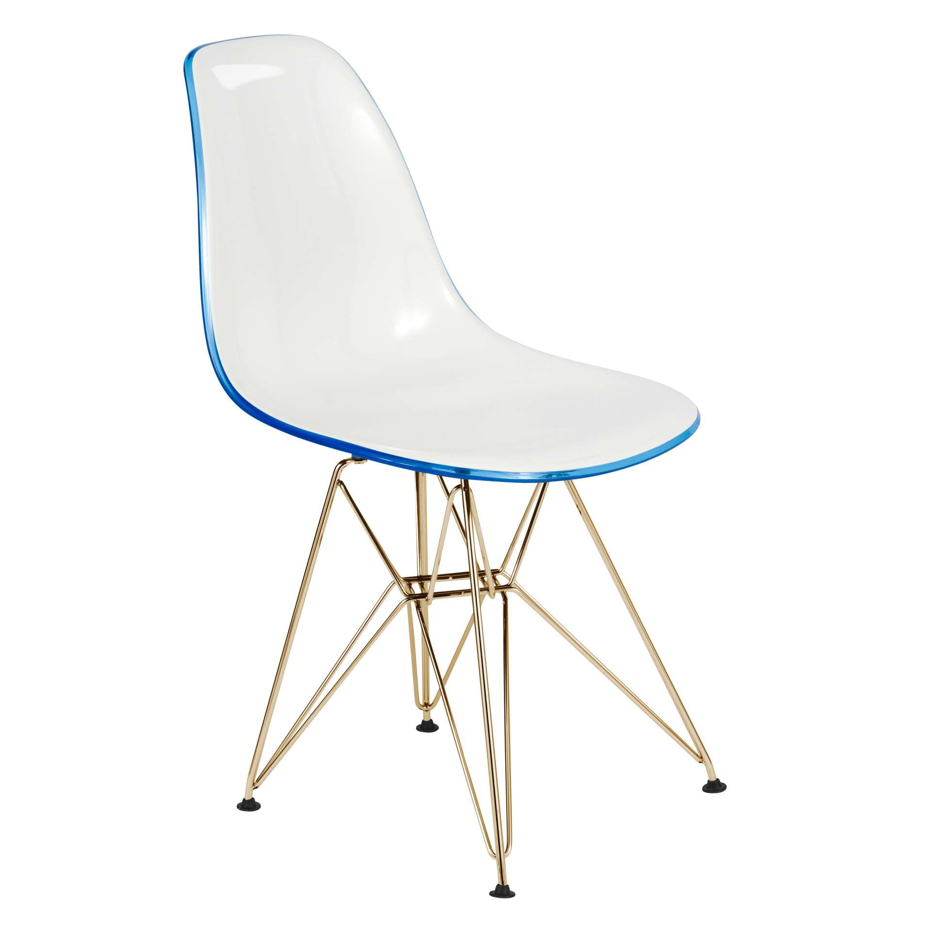 LeisureMod Cresco Molded 2-Tone Eiffel Side Chair with Gold Base - CR19WBUG | Dining Chairs | Modishstore - 5