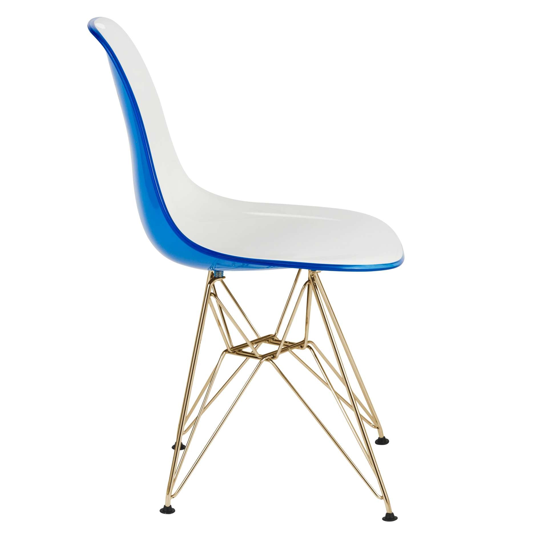 LeisureMod Cresco Molded 2-Tone Eiffel Side Chair with Gold Base - CR19WBUG | Dining Chairs | Modishstore - 4