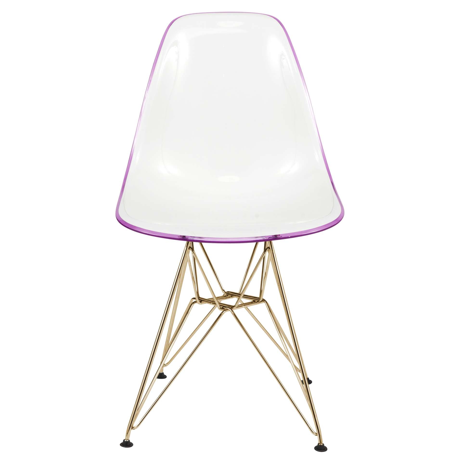 LeisureMod Cresco Molded 2-Tone Eiffel Side Chair with Gold Base - CR19WPRG | Dining Chairs | Modishstore - 5