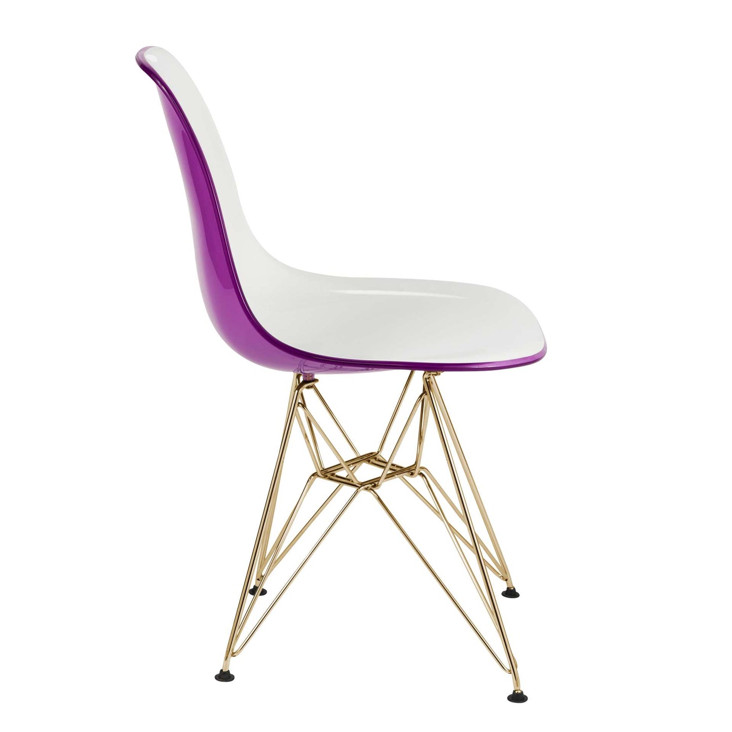 LeisureMod Cresco Molded 2-Tone Eiffel Side Chair with Gold Base - CR19WPRG | Dining Chairs | Modishstore - 4