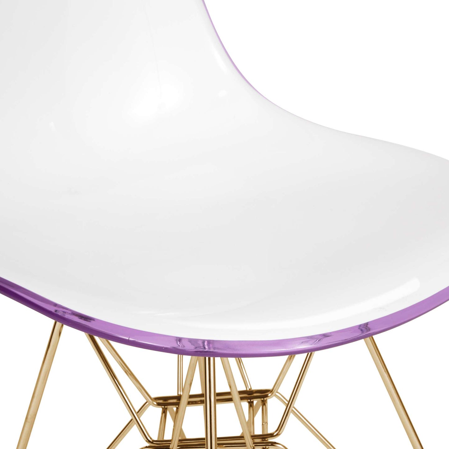 LeisureMod Cresco Molded 2-Tone Eiffel Side Chair with Gold Base - CR19WPRG | Dining Chairs | Modishstore - 6