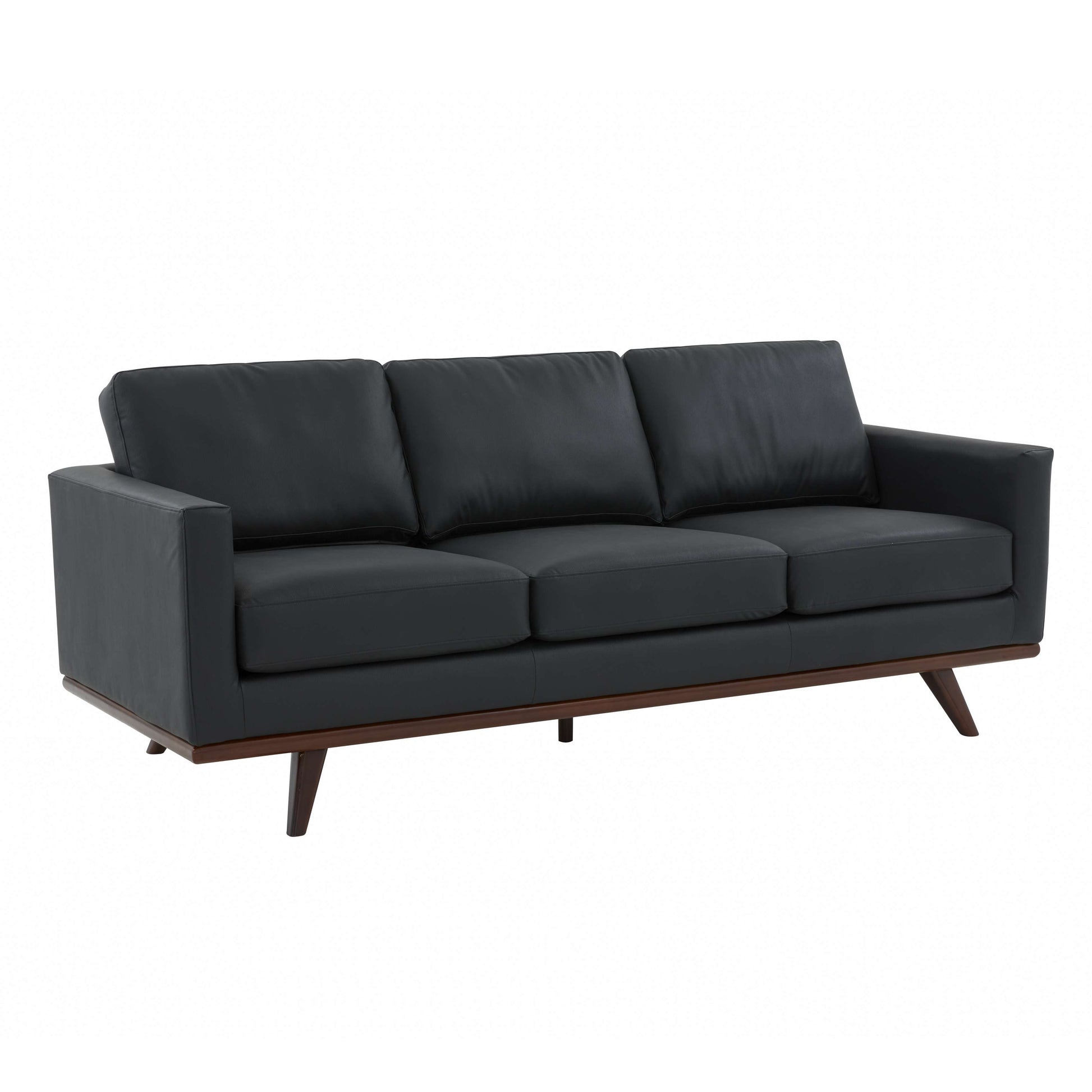 LeisureMod Chester Modern Leather Sofa With Birch Wood Base | Sofas | Modishstore - 24