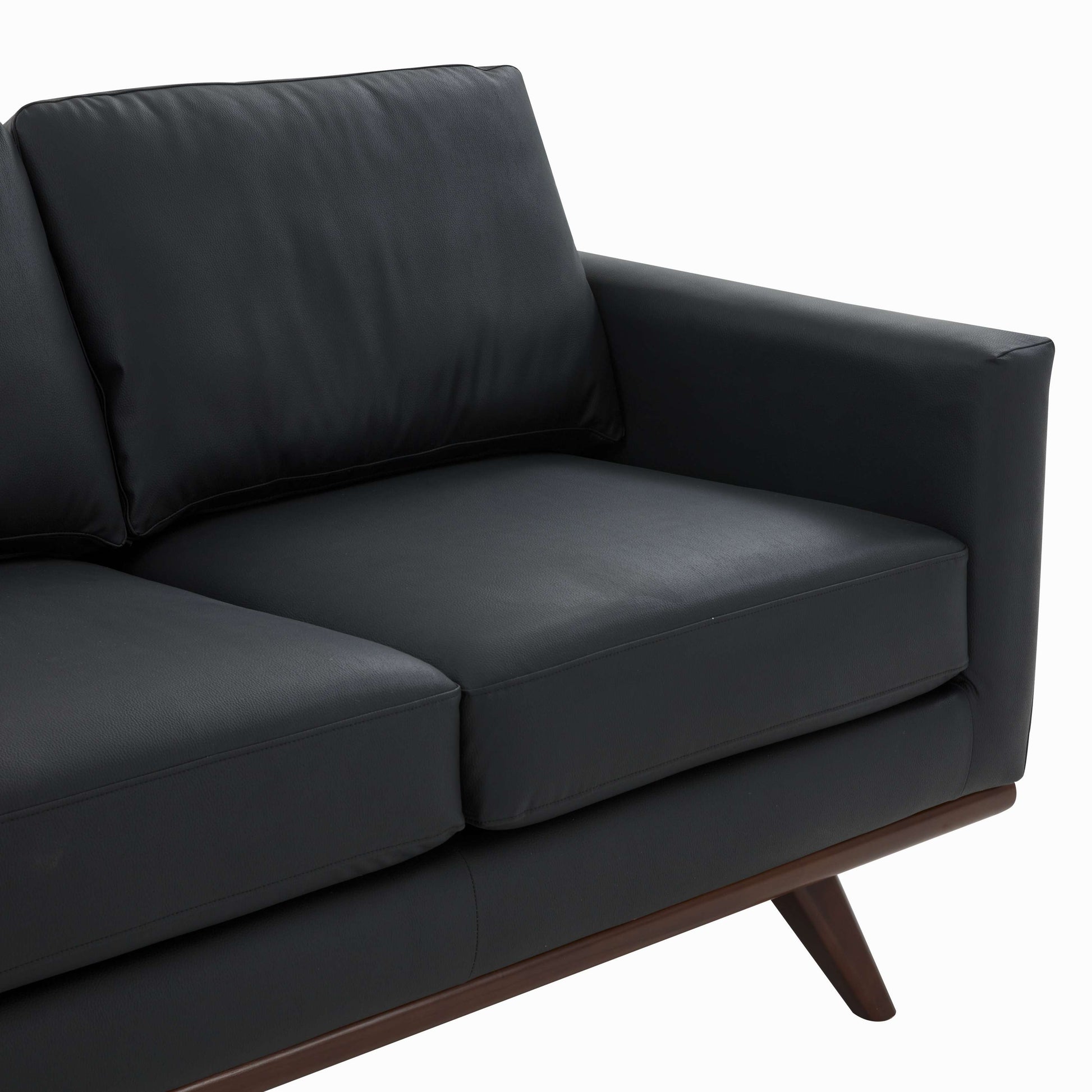 LeisureMod Chester Modern Leather Sofa With Birch Wood Base | Sofas | Modishstore - 21