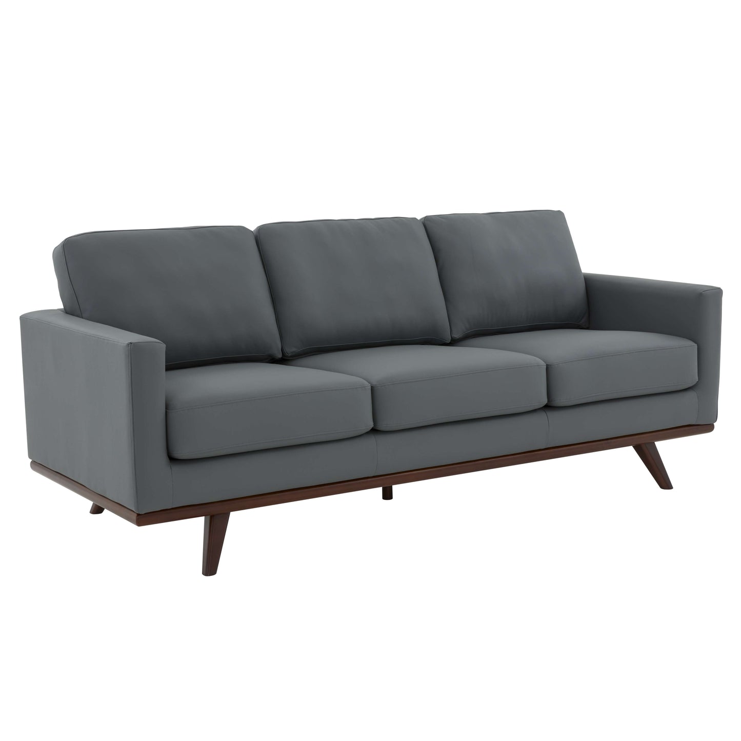 LeisureMod Chester Modern Leather Sofa With Birch Wood Base | Sofas | Modishstore - 18