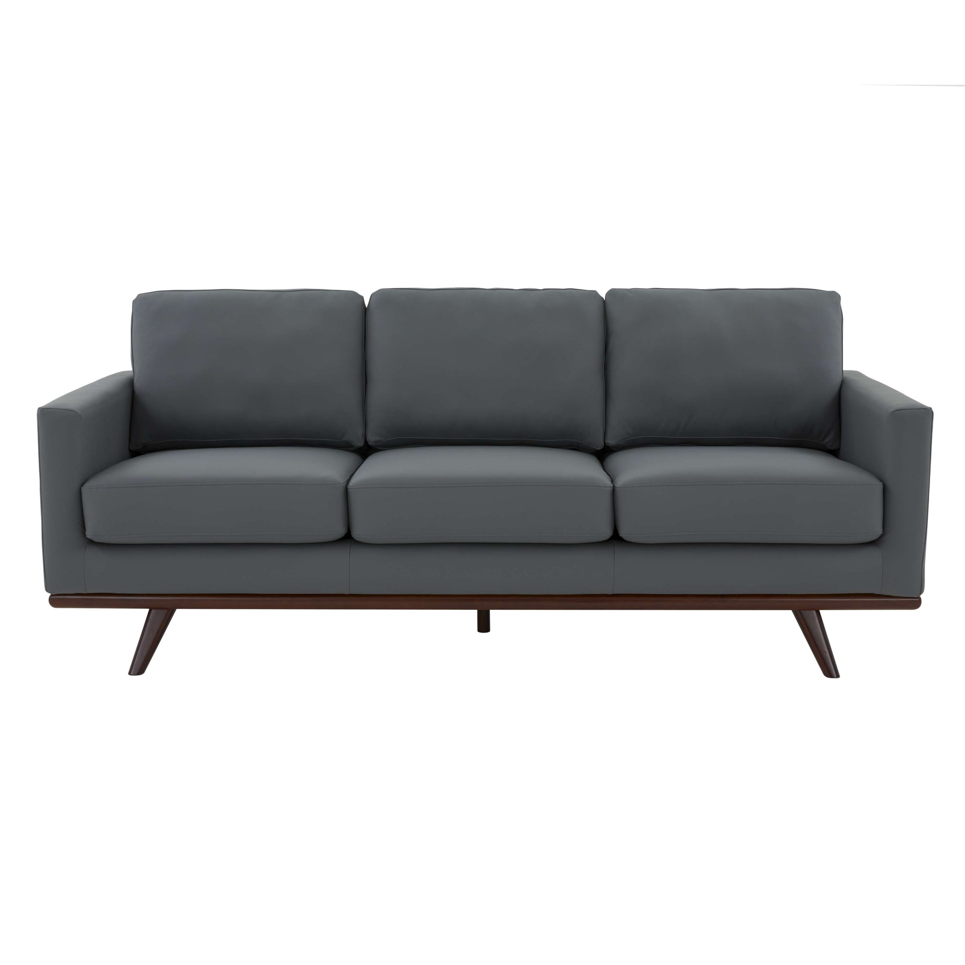 LeisureMod Chester Modern Leather Sofa With Birch Wood Base | Sofas | Modishstore - 14