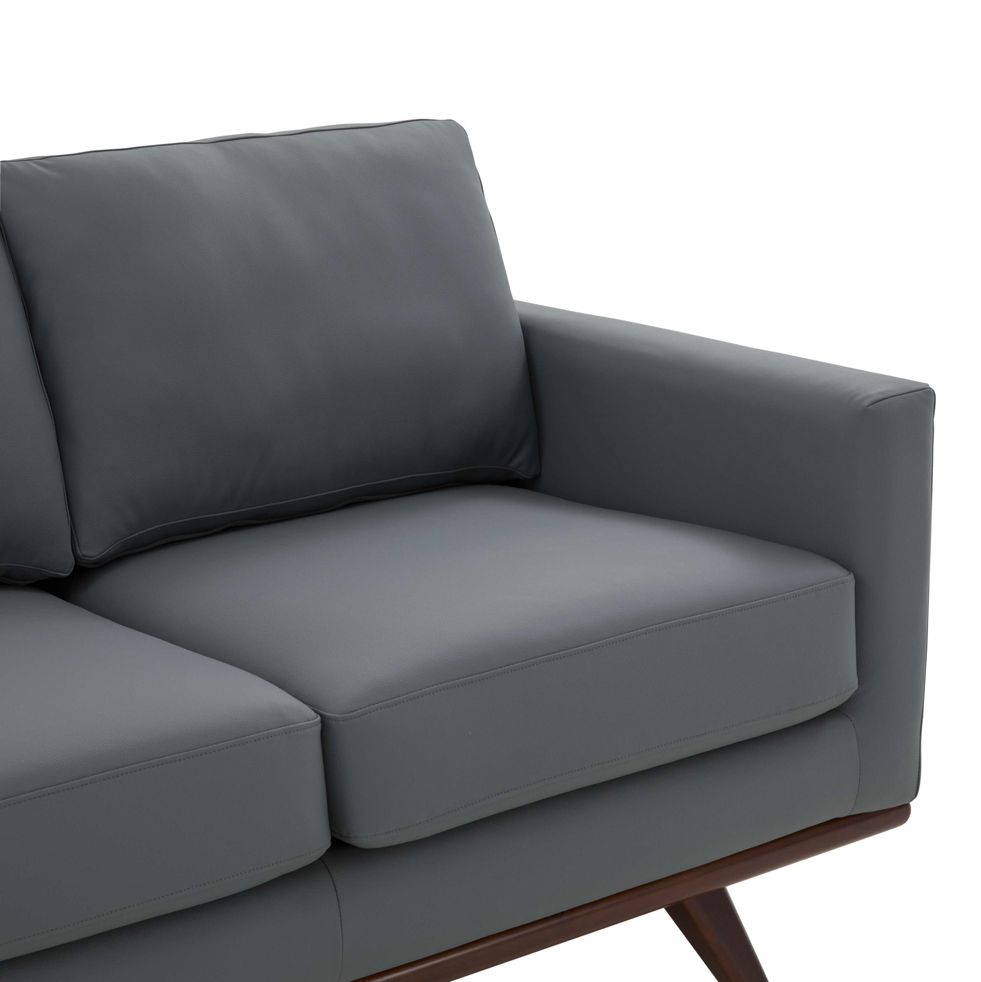 LeisureMod Chester Modern Leather Sofa With Birch Wood Base | Sofas | Modishstore - 15