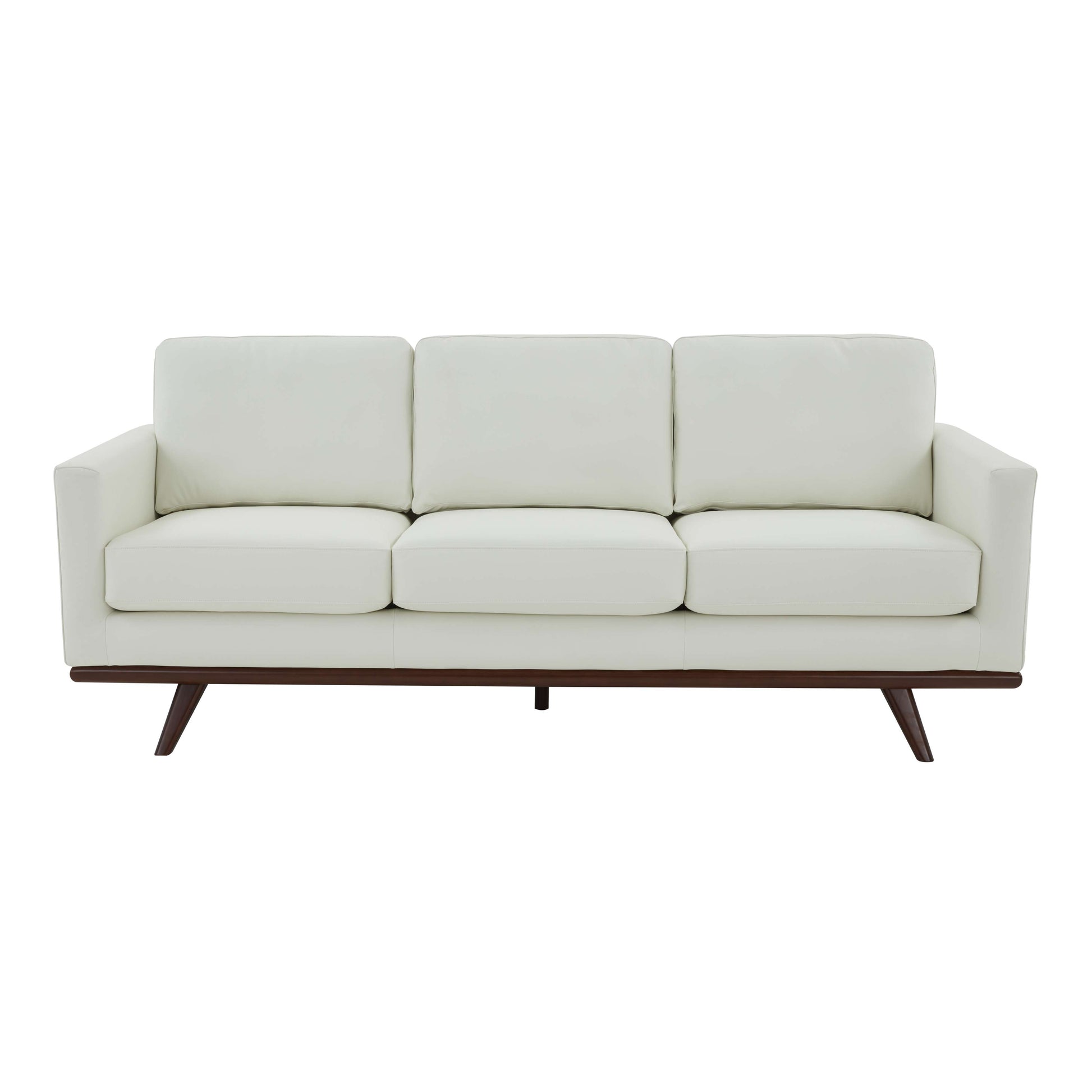 LeisureMod Chester Modern Leather Sofa With Birch Wood Base | Sofas | Modishstore - 2