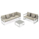 LeisureMod Chelsea White Sectional With Adjustable Headrest & Coffee Table With Cushions | Outdoor Sofas, Loveseats & Sectionals | Modishstore - 6