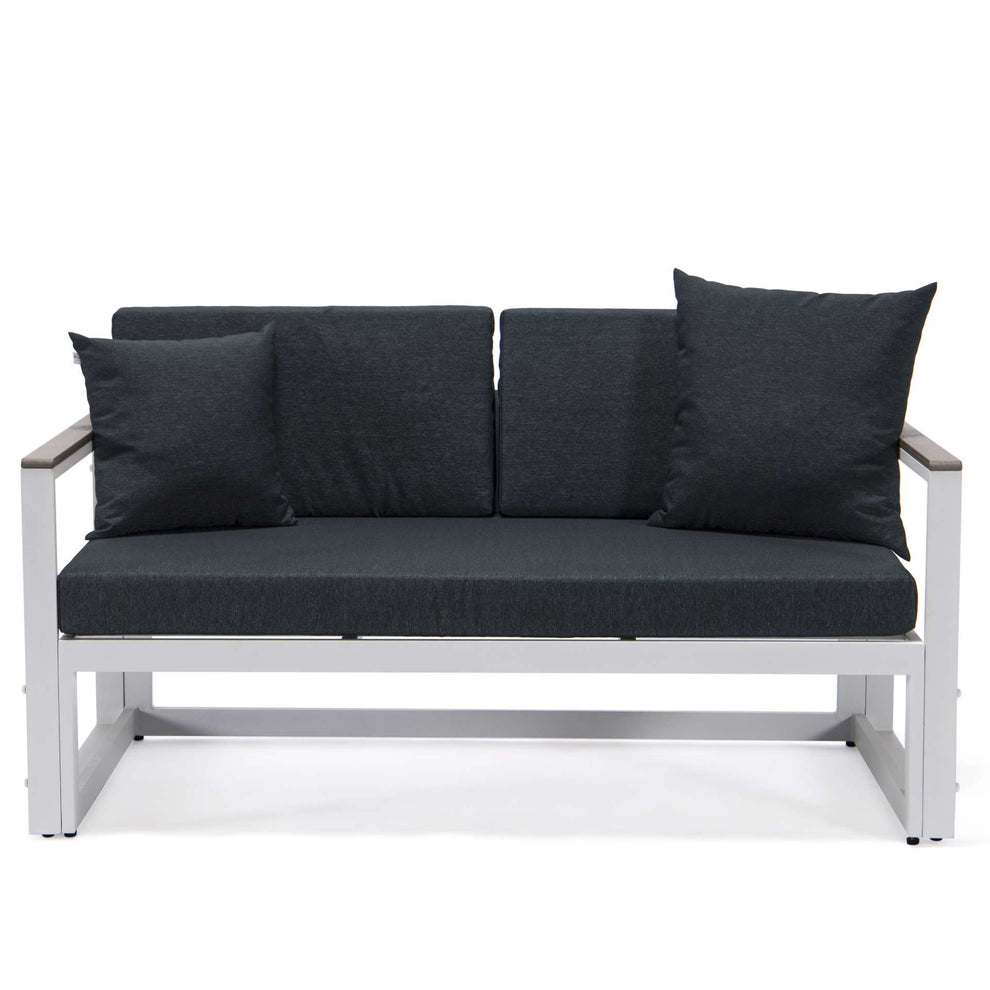 LeisureMod Chelsea White Sectional With Adjustable Headrest & Coffee Table With Cushions | Outdoor Sofas, Loveseats & Sectionals | Modishstore - 33