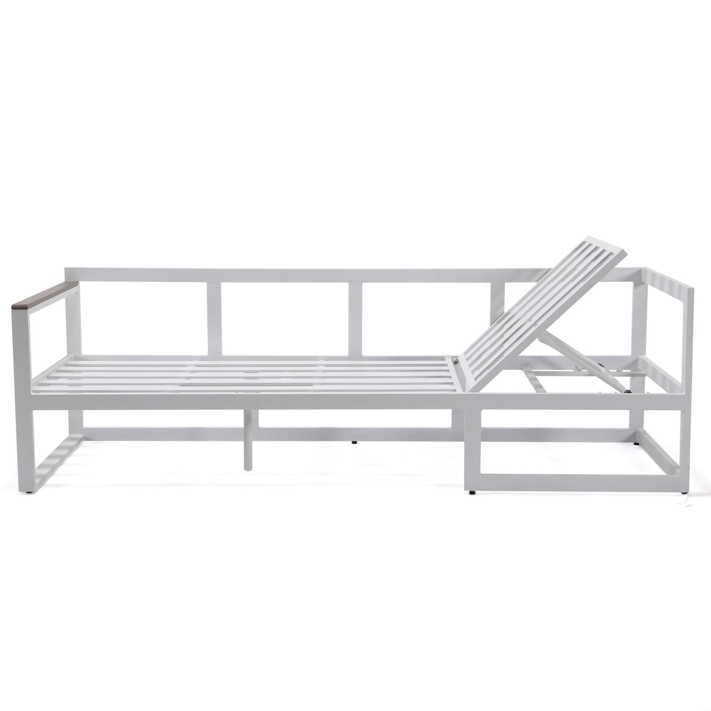 LeisureMod Chelsea White Sectional With Adjustable Headrest & Coffee Table With Cushions | Outdoor Sofas, Loveseats & Sectionals | Modishstore - 44