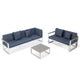 LeisureMod Chelsea White Sectional With Adjustable Headrest & Coffee Table With Cushions | Outdoor Sofas, Loveseats & Sectionals | Modishstore - 37