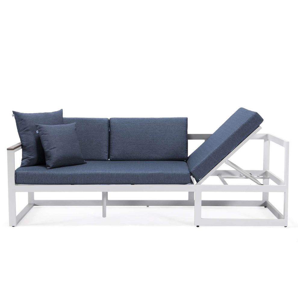 LeisureMod Chelsea White Sectional With Adjustable Headrest & Coffee Table With Cushions | Outdoor Sofas, Loveseats & Sectionals | Modishstore - 46