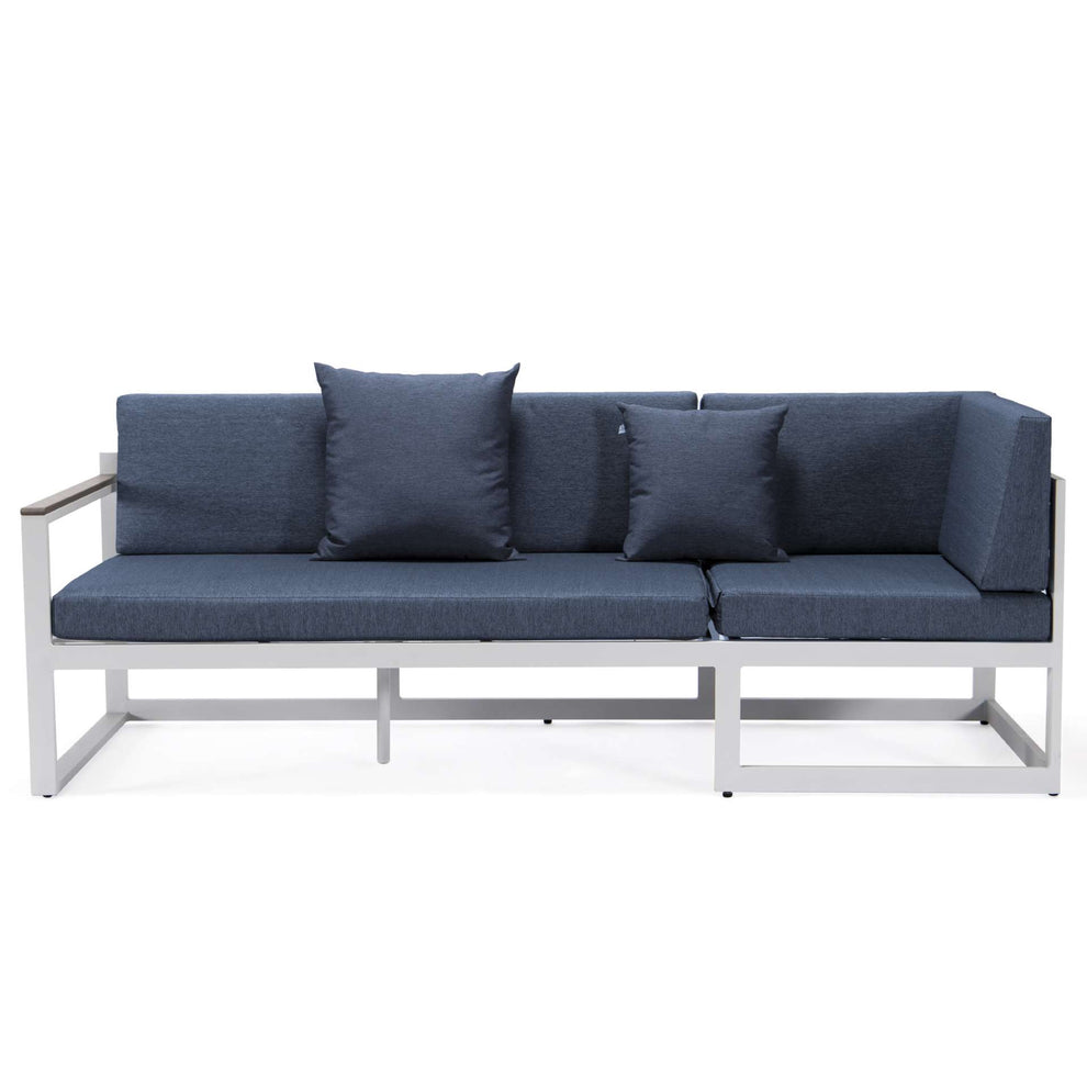 LeisureMod Chelsea White Sectional With Adjustable Headrest & Coffee Table With Cushions | Outdoor Sofas, Loveseats & Sectionals | Modishstore - 45