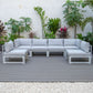 LeisureMod Chelsea 6-Piece Patio Sectional Weathered Grey Aluminum With Cushions | Outdoor Sofas, Loveseats & Sectionals | Modishstore - 33
