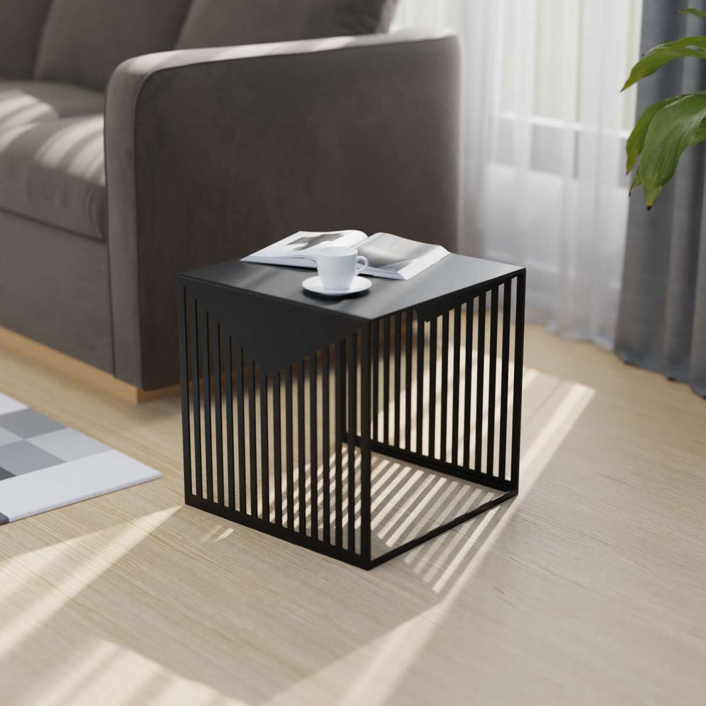 LeisureMod Cisco Modern Square Steel Side Table with Powder Coated Finish | Side Tables | Modishstore