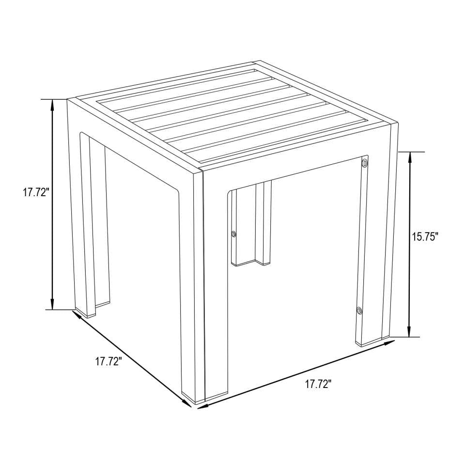 LeisureMod Chelsea Modern Aluminum Patio Side Table | Outdoor Tables | Modishstore - 2