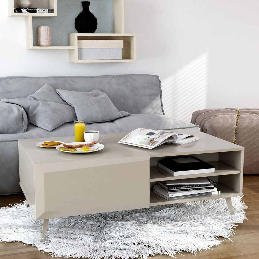 Altus 43" Coffee Table Gloss Grey By Anderson Teak | Coffee Tables | Modishstore - 2