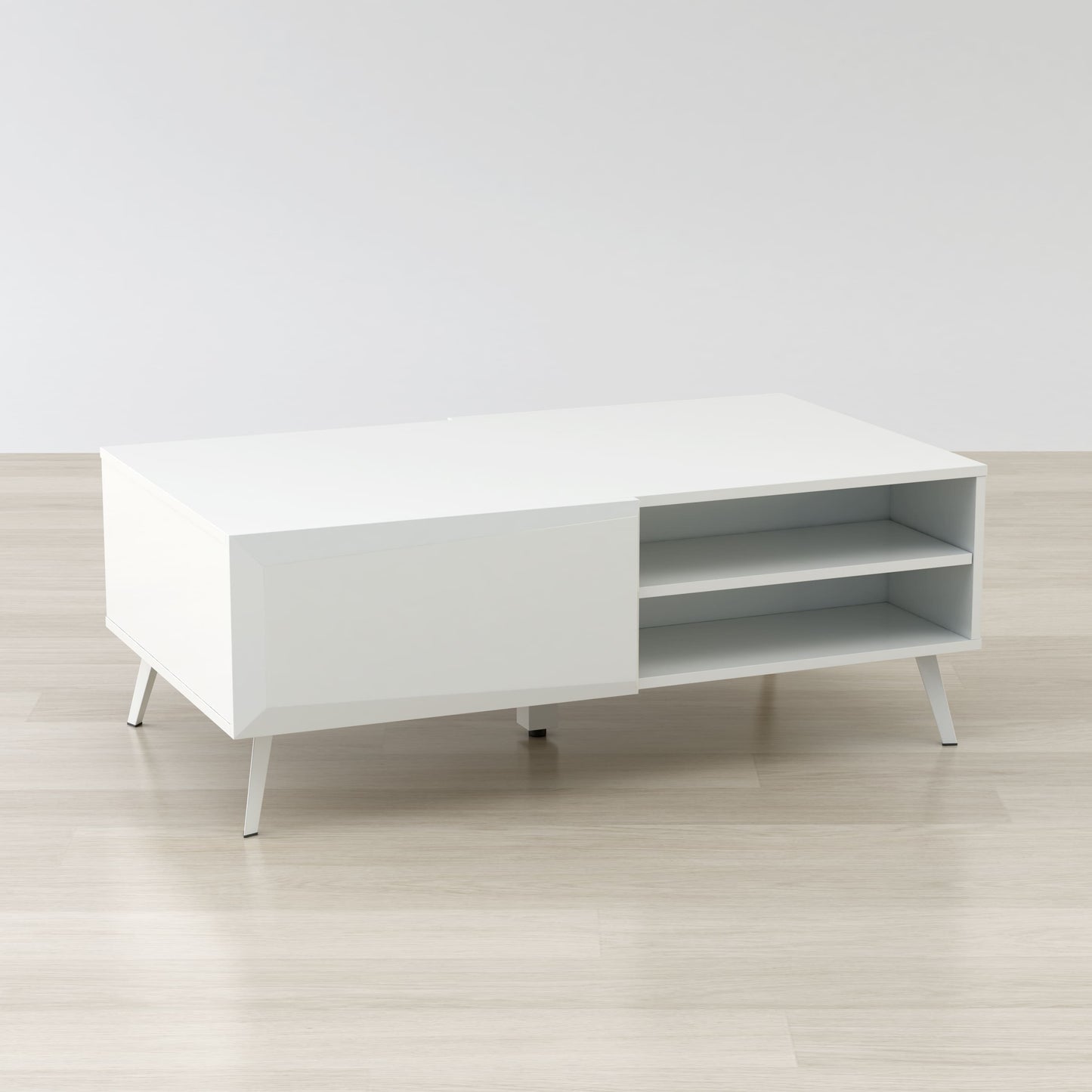 Altus 43" Coffee Table Gloss White By Anderson Teak | Coffee Tables | Modishstore - 2