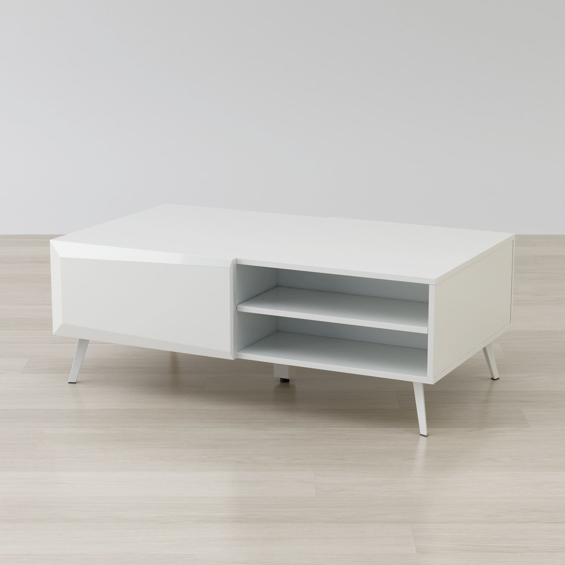 Altus 43" Coffee Table Gloss White By Anderson Teak | Coffee Tables | Modishstore - 4