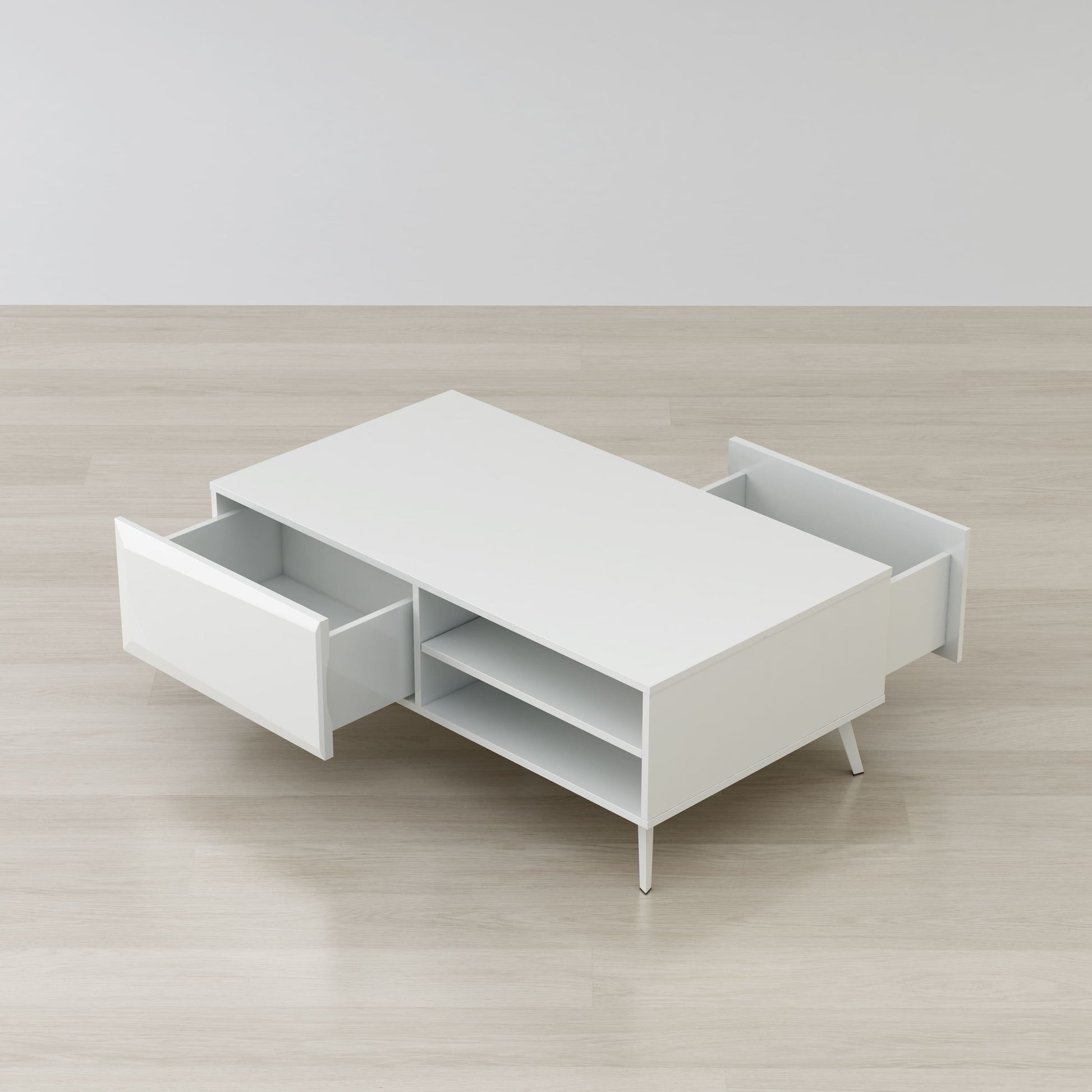 Altus 43" Coffee Table Gloss White By Anderson Teak | Coffee Tables | Modishstore - 3